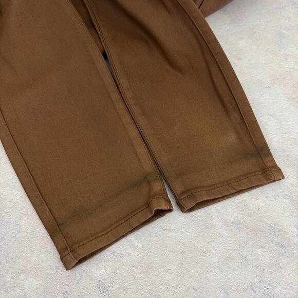 Paige Hoxton High Waist Ankle Skinny Pants Faux Leather Brown Size 25 READ - Picture 10 of 15